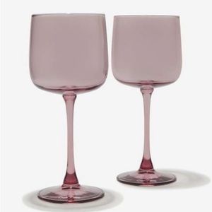 Our Place Tinted Wine Glasses Set of 2 - beautiful light dusky purple color NWOT